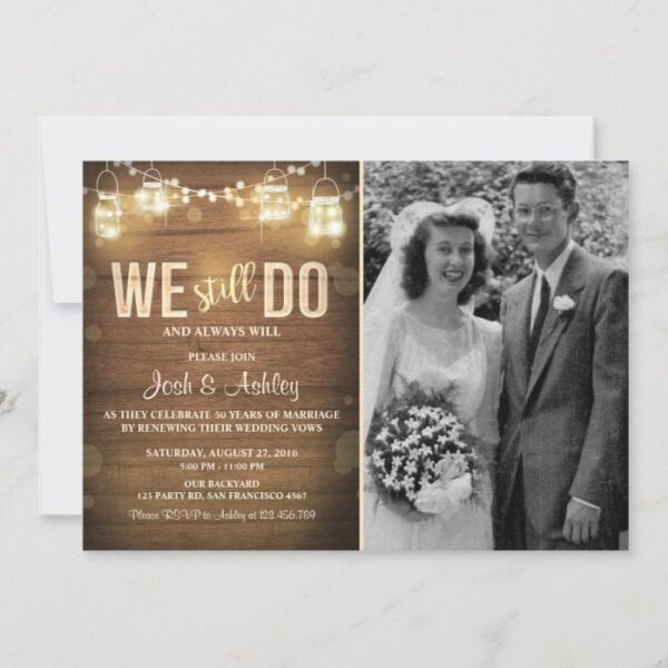 Anniversary invitation Rustic Vow Renewal Party