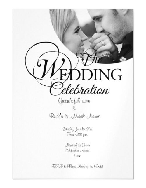 Back and white magnetic wedding invitations