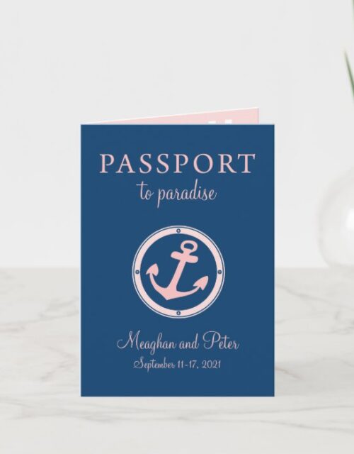 Bahamas Cruise Passport Wedding Invitation