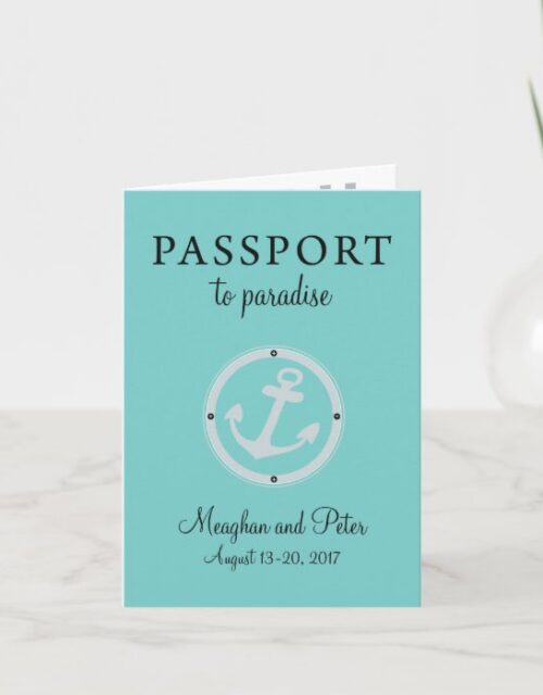 Bahamas Cruise Passport Wedding Invitation