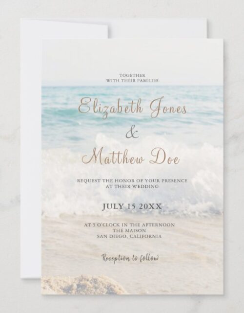 Beach Wedding Invitation Seaside/Oceanside Wedding