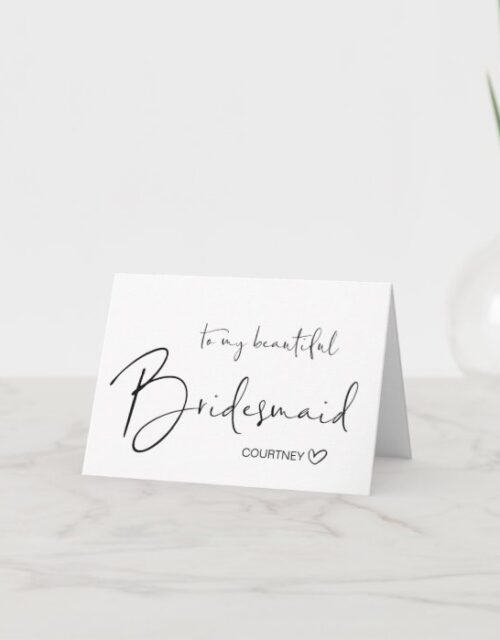 Beautiful Bridesmaid Thank You Gift From Bride Card