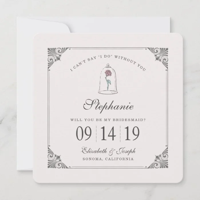 Beauty and the Beast | Enchanted Rose - Bridesmaid Invitation