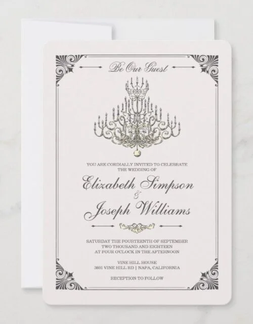 Beauty and the Beast | Fairy Tale Chandelier Weddi Invitation