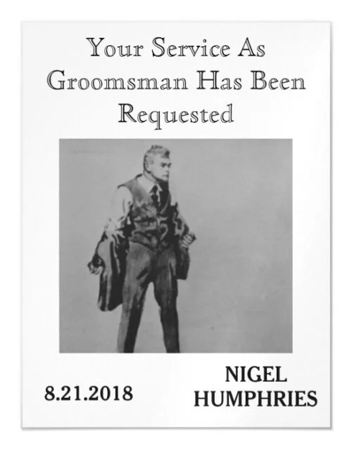 Best Man or Groomsman Reminder Magnetic Invitation