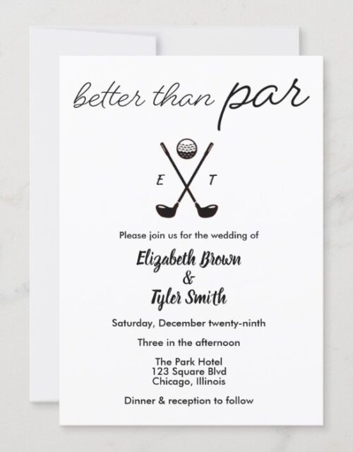 "better than par" Golf-themed Wedding Invitations