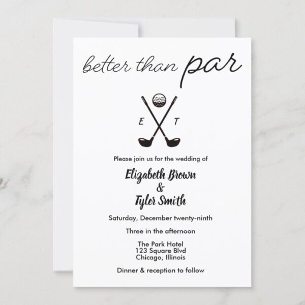 "better than par" Golf-themed Wedding Invitations