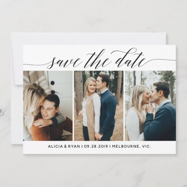 Black multiple photos save the date