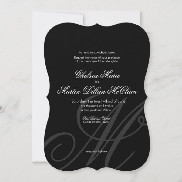 Black Tie | Black White | Wedding Invitation