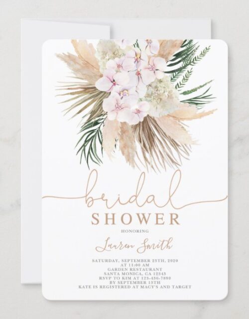 Boho chic bridal shower invitation