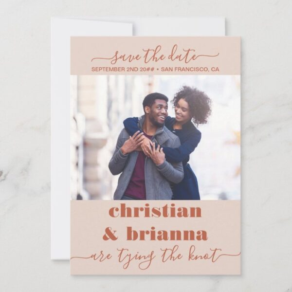 Bold Spice Elegant Script Tying the Knot Photo Save The Date