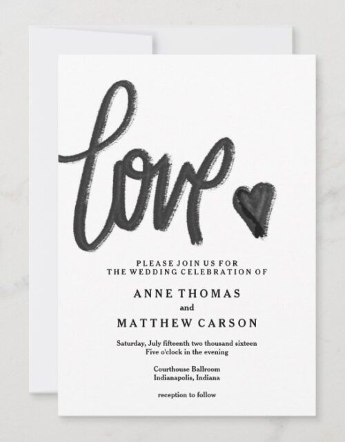 Brush Script Love | Wedding Invitation