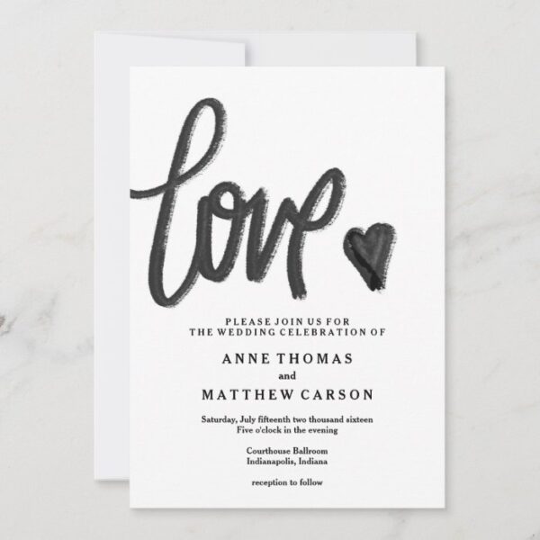 Brush Script Love | Wedding Invitation