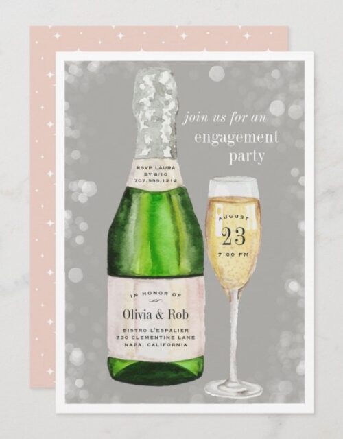 Bubbly Toast | Engagement Party Invitation