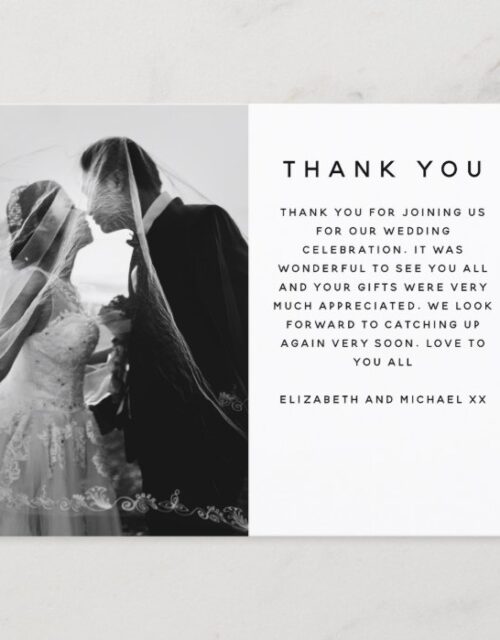 BUDGET Minimalist Photo Custom Wedding Thank You