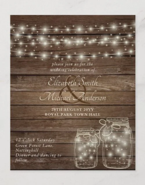 Budget Rustic Lights Mason Jars Cheapest Wedding