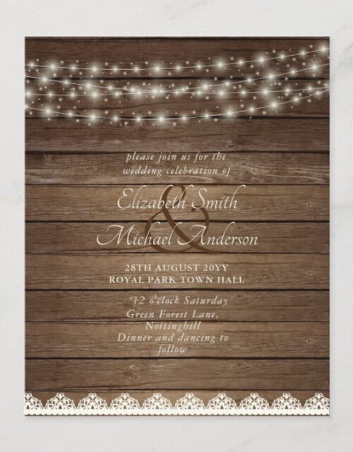 Budget Rustic Lights Mason Jars Lace Wood Wedding