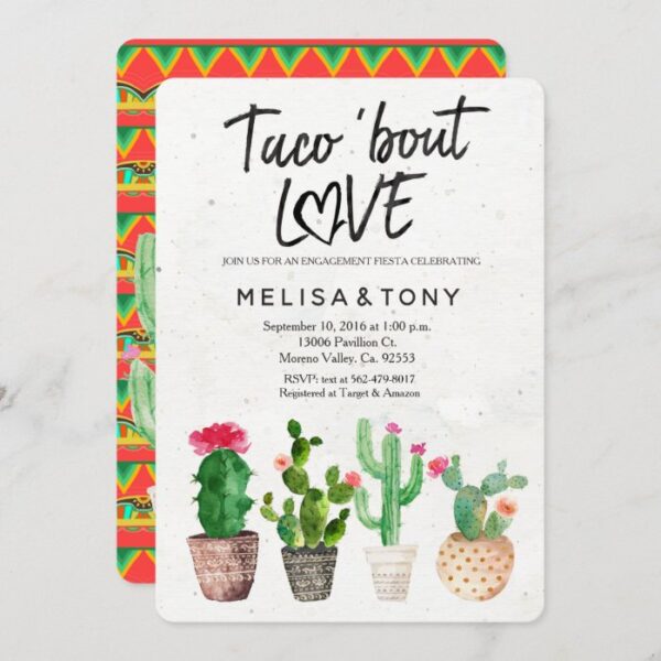 Cactus engagement party Invitation Taco Bout Love