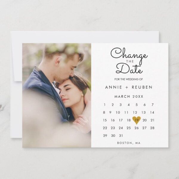 Change the Date New Plans Calendar Photo Save The Date
