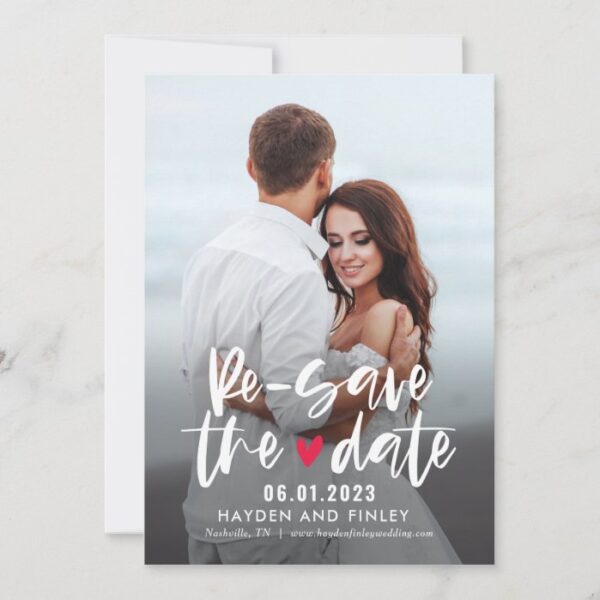 Charming Heart EDITABLE COLOR Resave The Date Card