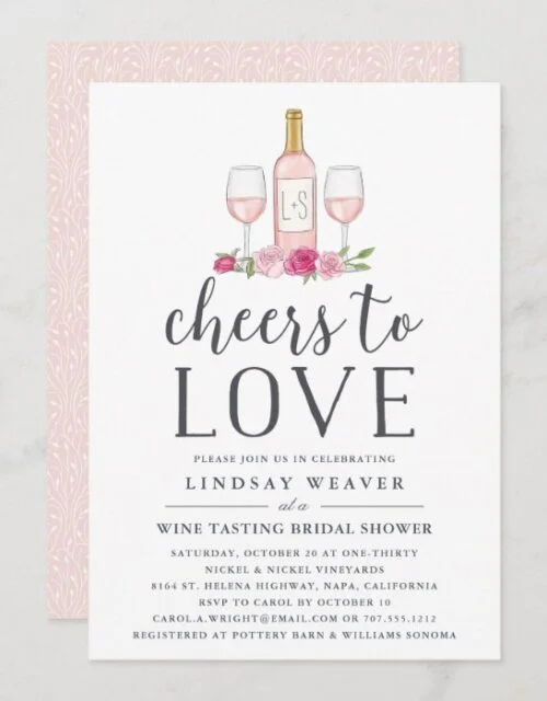 Cheers to Love | Wine Tasting Bridal Shower Invite