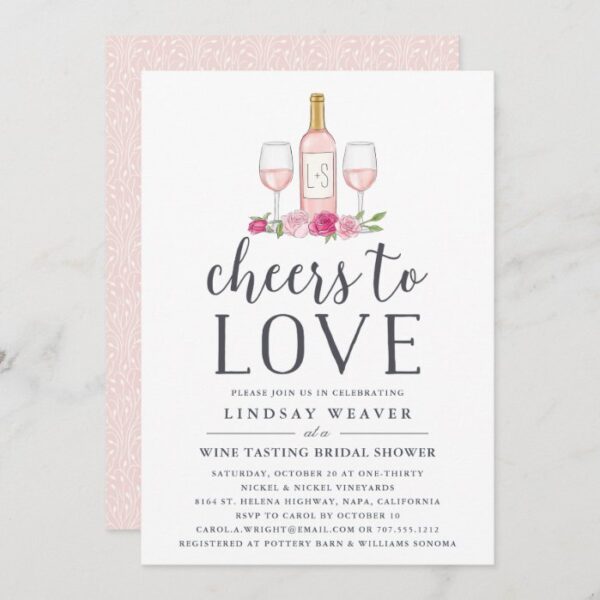 Cheers to Love | Wine Tasting Bridal Shower Invite