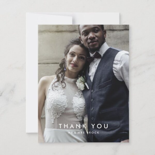 Chic Typography Photo Template Thank You Card