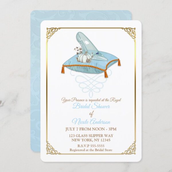 Cinderella Glass Slipper Elegant Bridal Shower Invitation