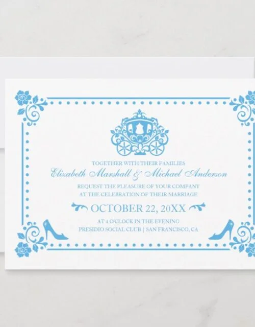 Cinderella Wedding | Carriage & Flowers Invitation