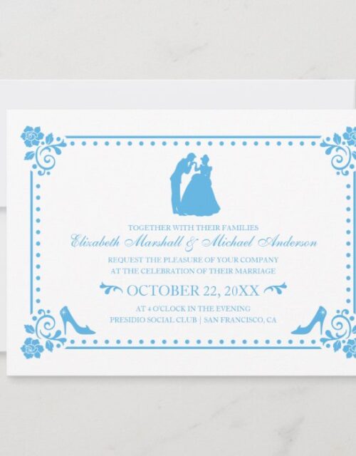 Cinderella Wedding | Silhouette & Flowers Invite