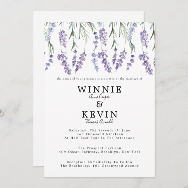Country Lavender Wedding Invitation