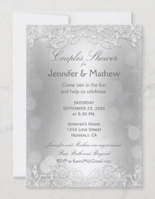Couple's Shower | Elegant Silver Invitation