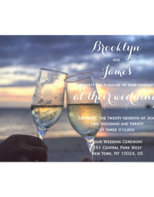 Custom Sunset On Beach Wedding Invitations Magnets