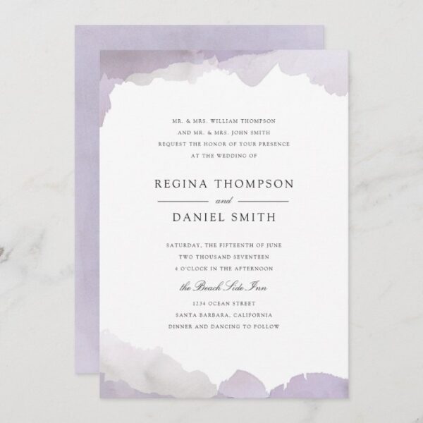 Debonair Lavender Wedding Invitation
