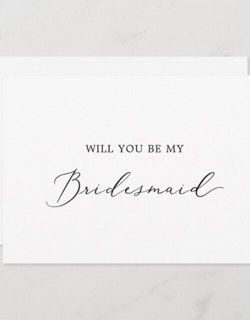 Delicate Calligraphy Bridesmaid Proposal Card