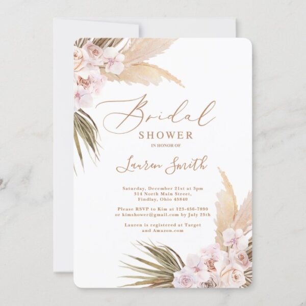 Desert boho bridal shower invitation