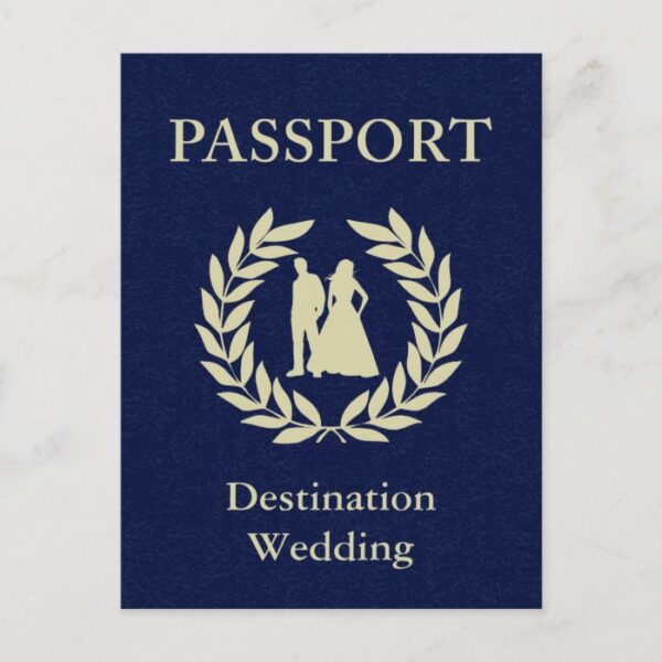 destination wedding passport invitation postcard
