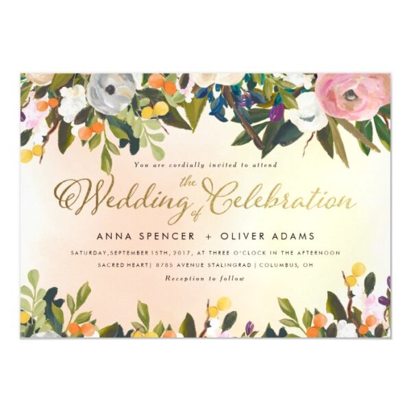Dream Garden Floral Wedding Invitation