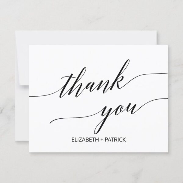 Elegant Black Calligraphy Thank You Card