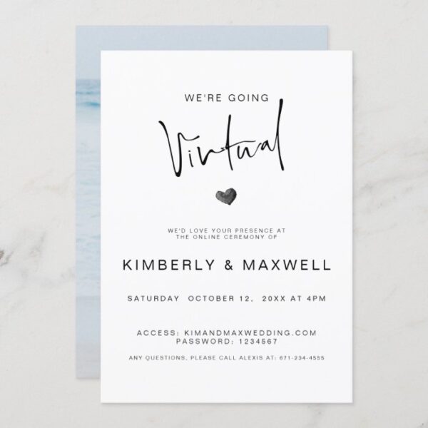 Elegant Virtual Photo Online Wedding Invitation