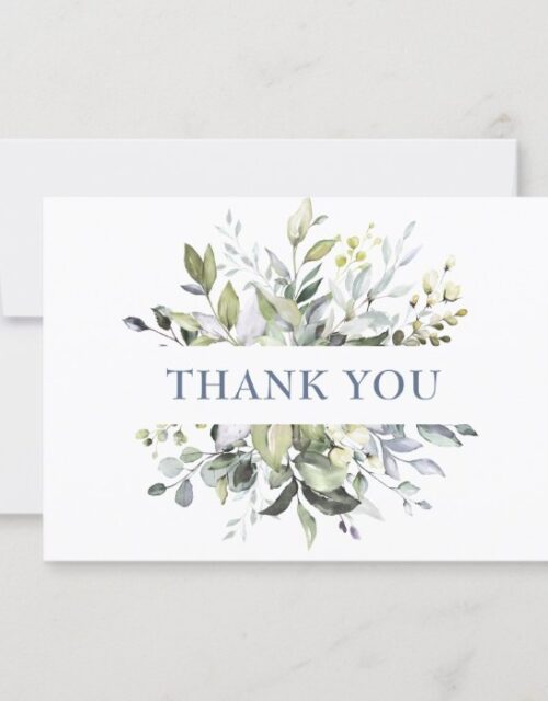 Elegant Watercolor Eucalyptus Greenery Thank You Card