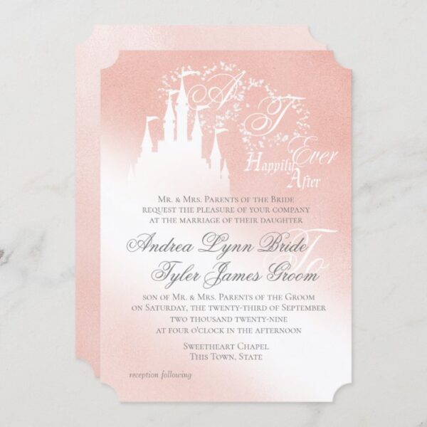 Enchanted Blush Pink Story Book Wedding Invitation