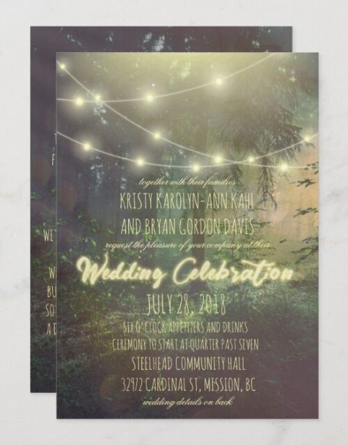 Enchanted Forest Wedding Invitation - String Light