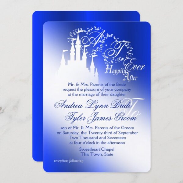 Enchanted Royal Blue Story Book Wedding Invitation