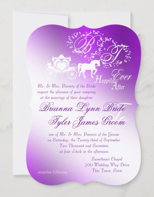 Enchanting Purple Fairytale Wedding Invitation