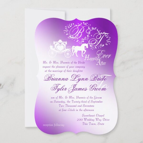 Enchanting Purple Fairytale Wedding Invitation