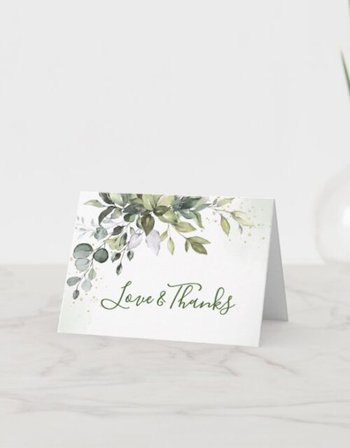 Eucalyptus Greenery Watercolor Wedding Thank You Card