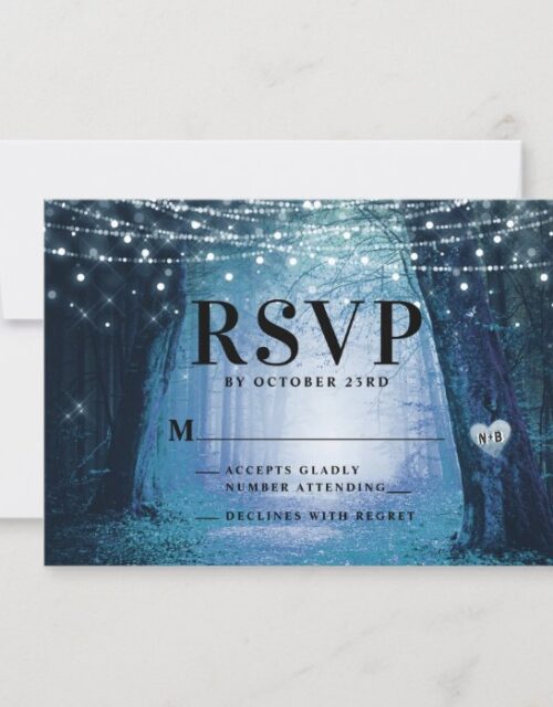 Evermore | Enchanted Fairy Forest | Blue Wedding RSVP Card