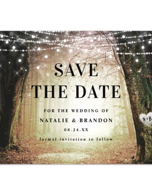Evermore | Enchanted Forest Amber Save the Date Magnetic Invitation