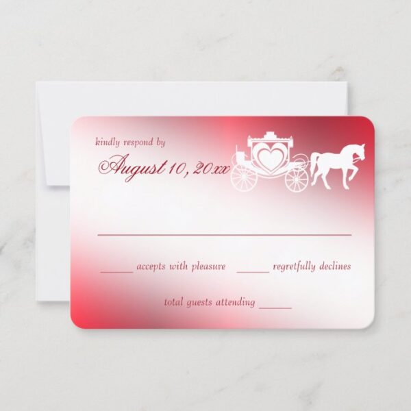 Fairy Tale Carriage Red Response Card